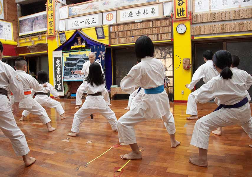Traditional Okinawan weapons at the Karate Museum