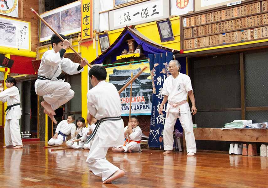 Hokama Tetsuhiro at the Okinawa Karate Museum
